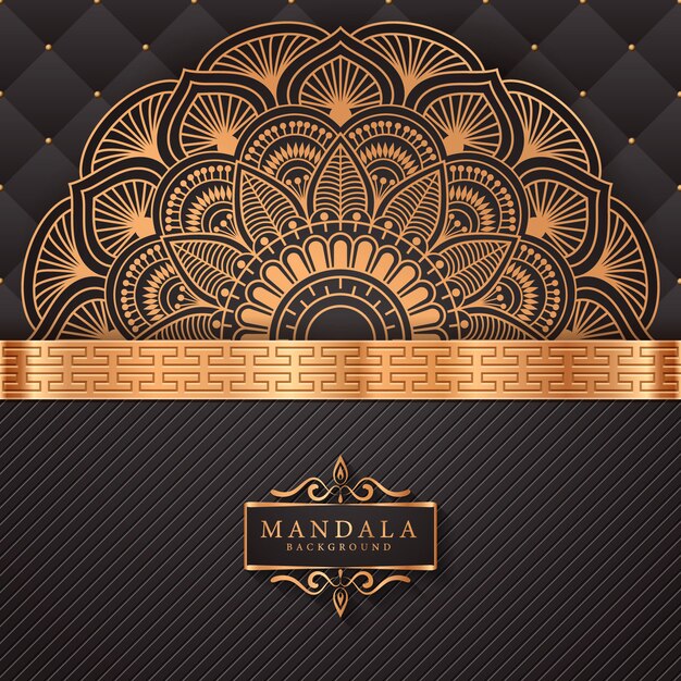 Luxury mandala background with golden arabesque pattern