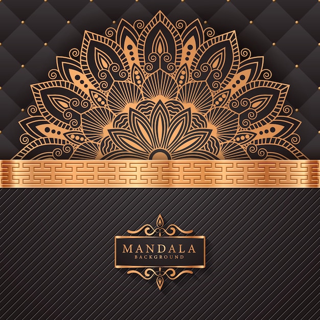 Luxury mandala background with golden arabesque pattern