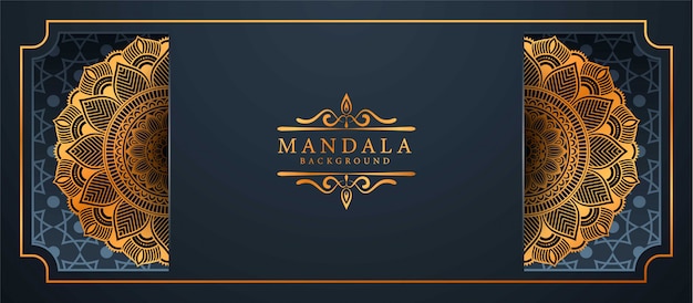 Luxury mandala background with golden arabesque pattern