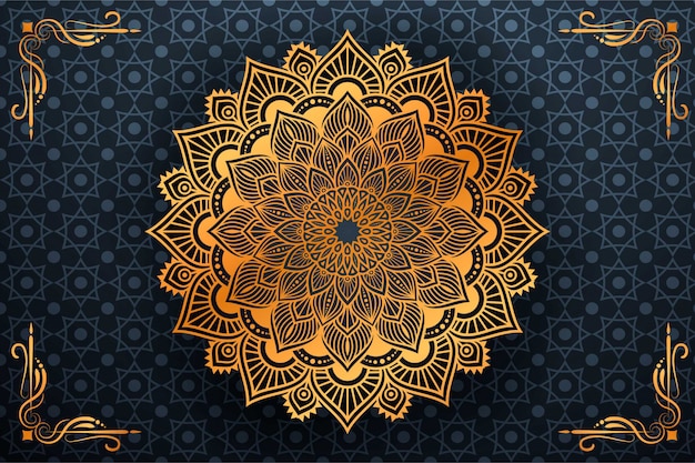 Luxury mandala background with golden arabesque pattern