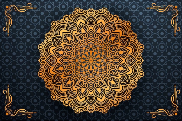 Luxury mandala background with golden arabesque pattern