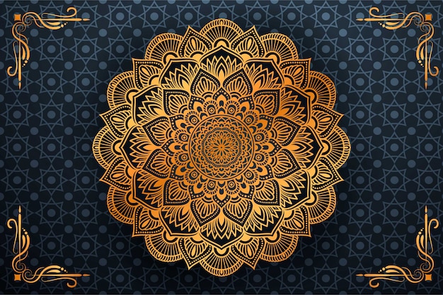 Luxury mandala background with golden arabesque pattern