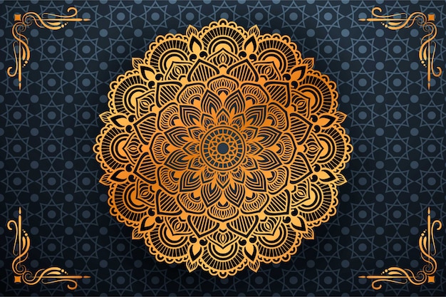 Luxury mandala background with golden arabesque pattern