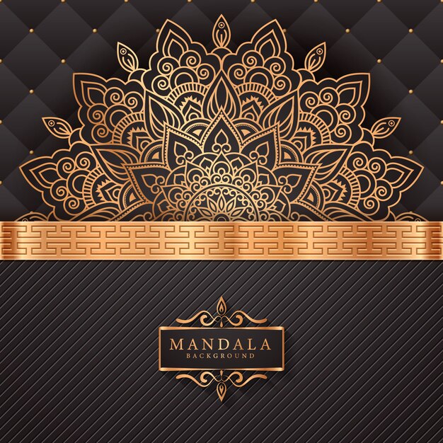 Luxury mandala background with golden arabesque pattern