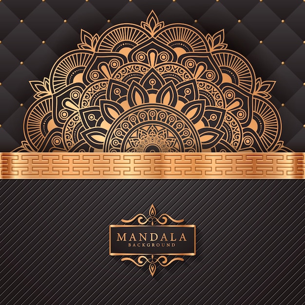 Luxury mandala background with golden arabesque pattern