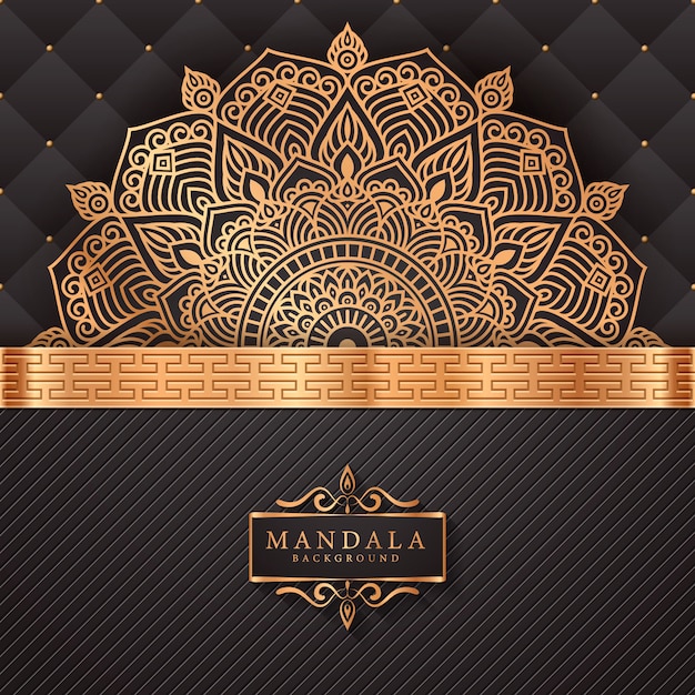 Luxury mandala background with golden arabesque pattern