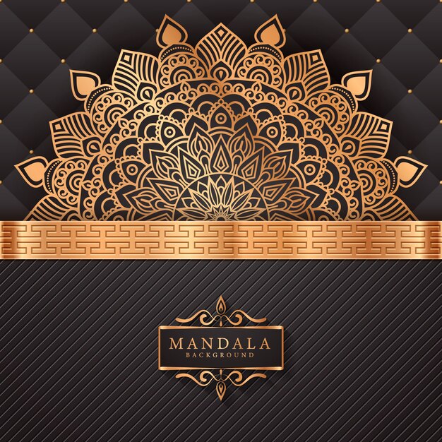 Vector luxury mandala background with golden arabesque pattern