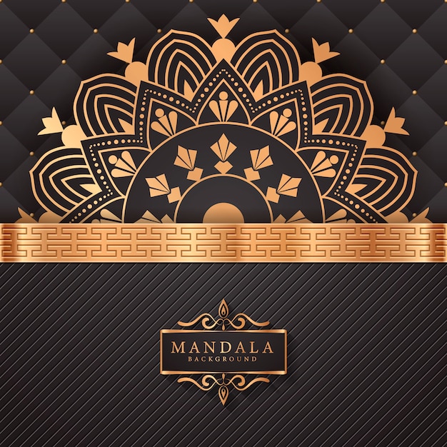 Luxury mandala background with golden arabesque pattern