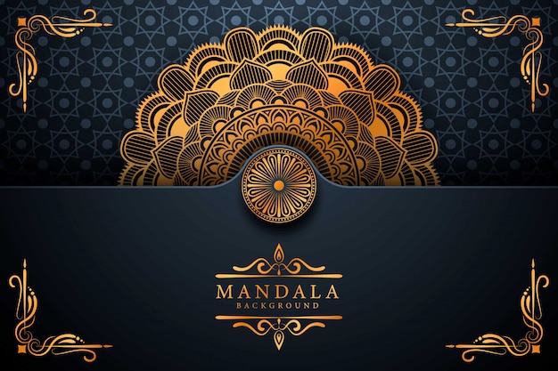 Luxury mandala background with golden arabesque pattern