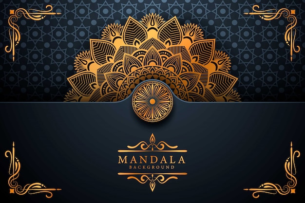 Luxury mandala background with golden arabesque pattern