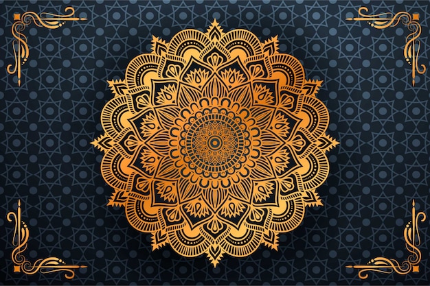 Luxury mandala background with golden arabesque pattern