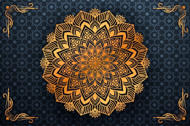 Luxury mandala background with golden arabesque pattern