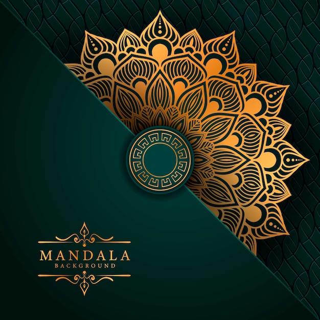 Luxury mandala background with golden arabesque pattern