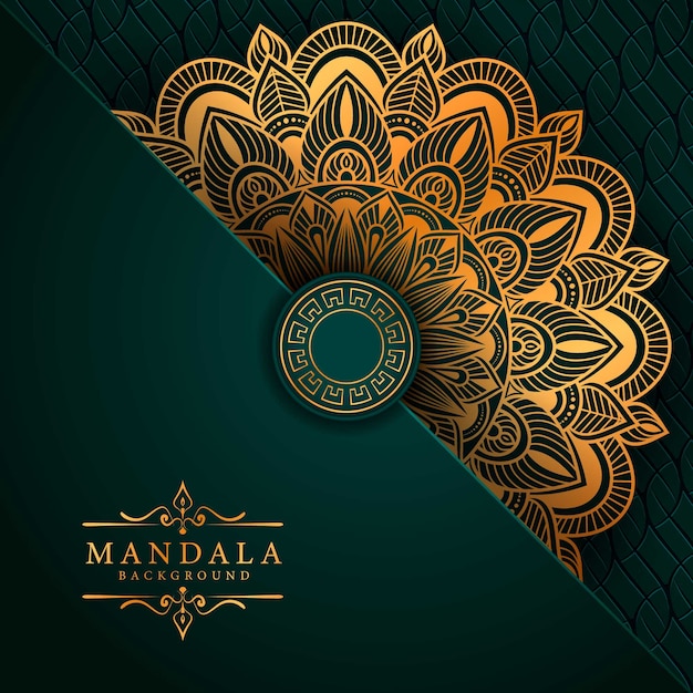 Luxury mandala background with golden arabesque pattern