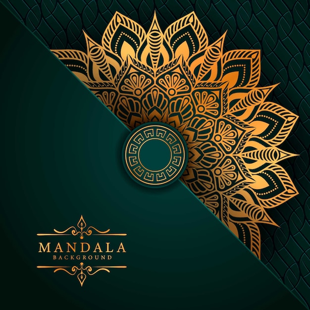 Luxury mandala background with golden arabesque pattern