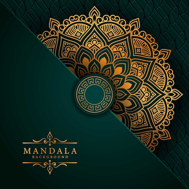 Luxury mandala background with golden arabesque pattern