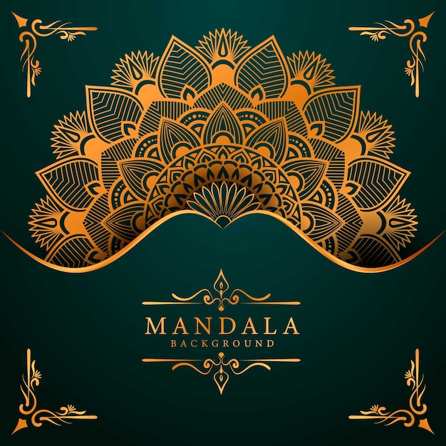 Luxury mandala background with golden arabesque pattern