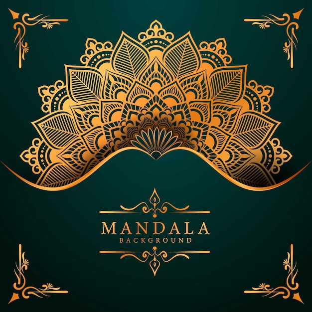 Luxury mandala background with golden arabesque pattern