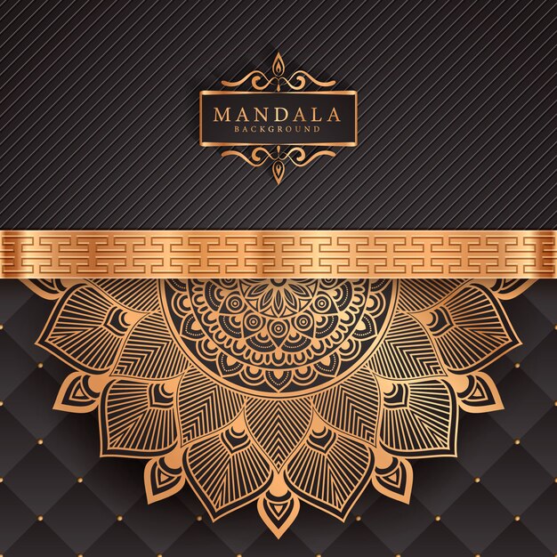 Luxury mandala background with golden arabesque pattern