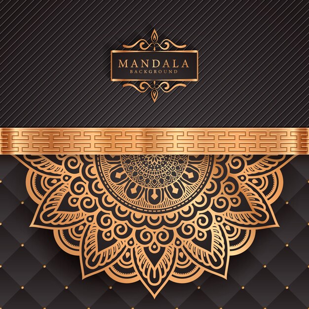 Luxury mandala background with golden arabesque pattern