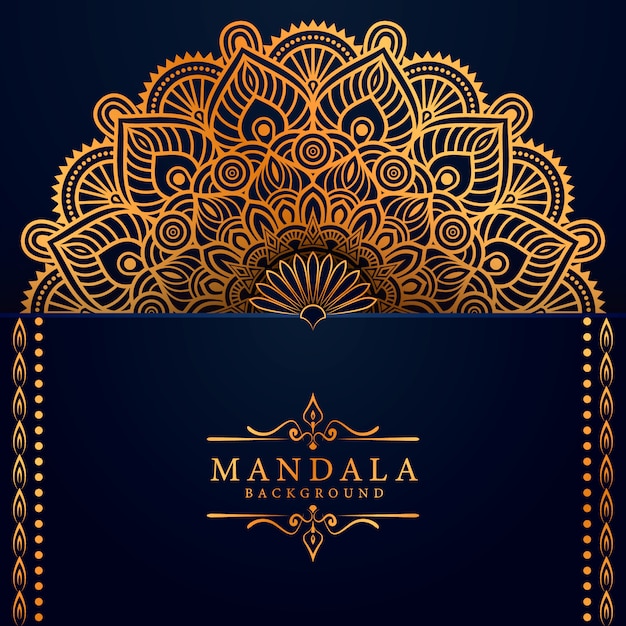 Luxury mandala background with golden arabesque pattern