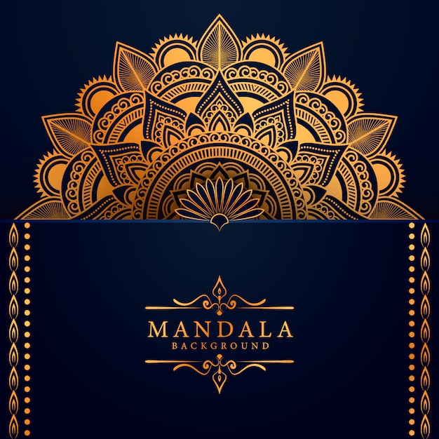 Luxury mandala background with golden arabesque pattern