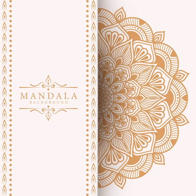 Vector luxury mandala background with golden arabesque pattern