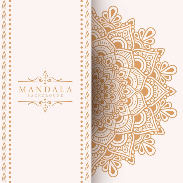 Vector luxury mandala background with golden arabesque pattern
