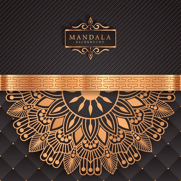 Luxury mandala background with golden arabesque pattern