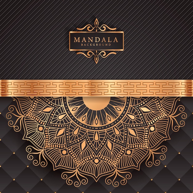 Luxury mandala background with golden arabesque pattern