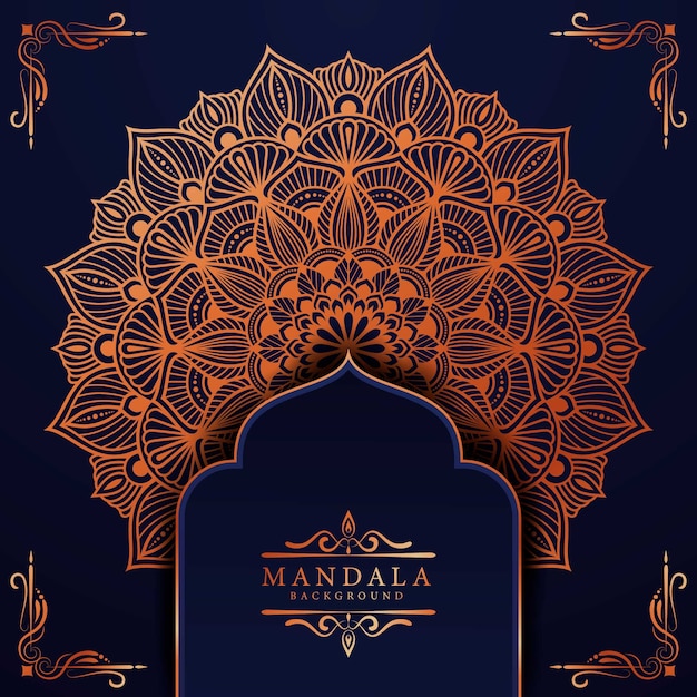 Luxury mandala background with golden arabesque pattern