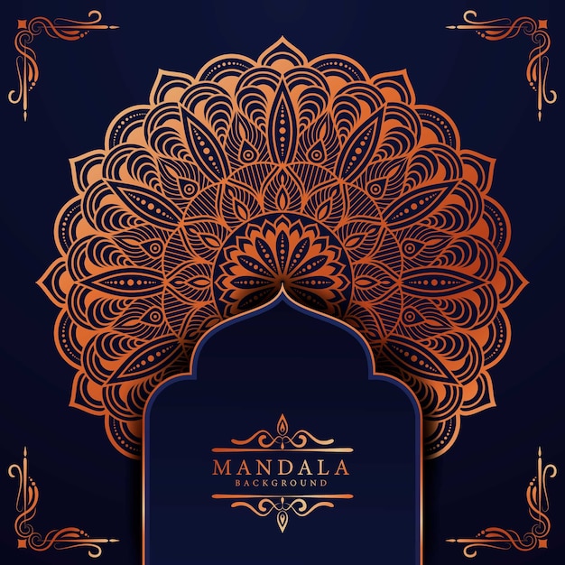 Luxury mandala background with golden arabesque pattern