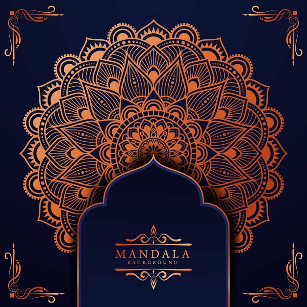 Luxury mandala background with golden arabesque pattern