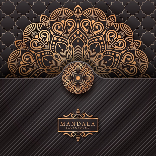 Luxury mandala background with golden arabesque pattern