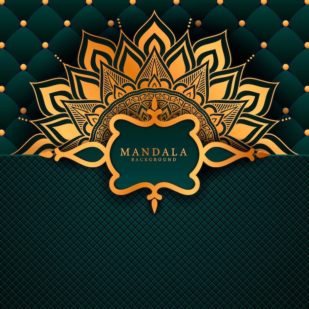 Luxury mandala background with golden arabesque pattern a