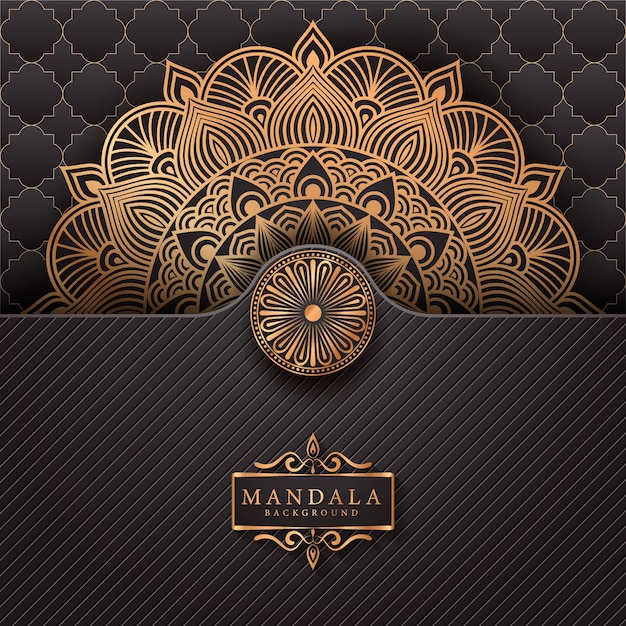 Luxury mandala background with golden arabesque pattern