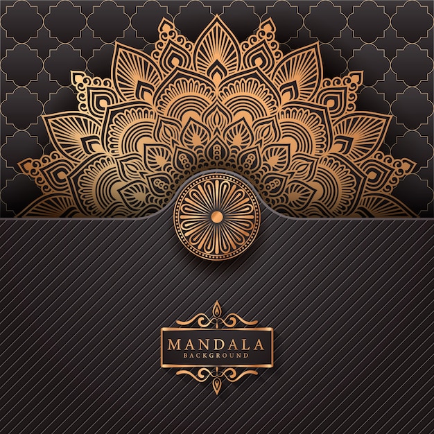 Luxury mandala background with golden arabesque pattern