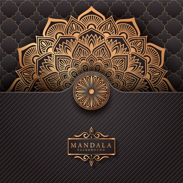 Luxury mandala background with golden arabesque pattern