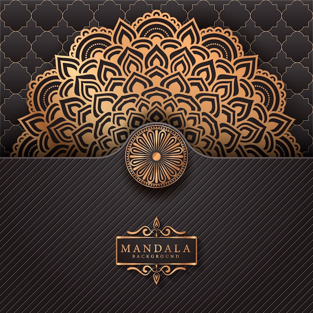 Vector luxury mandala background with golden arabesque pattern