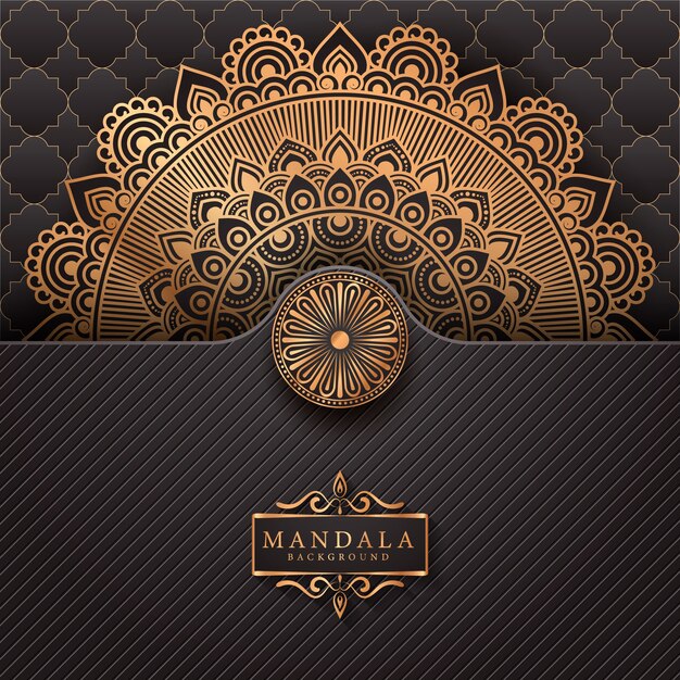 Luxury mandala background with golden arabesque pattern