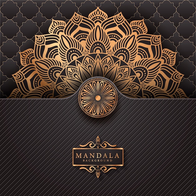 Luxury mandala background with golden arabesque pattern