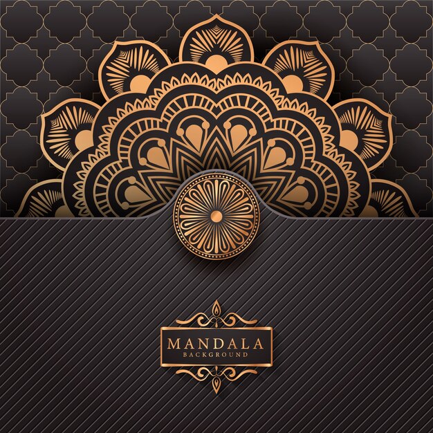 Luxury mandala background with golden arabesque pattern