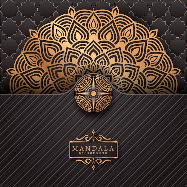 Luxury mandala background with golden arabesque pattern