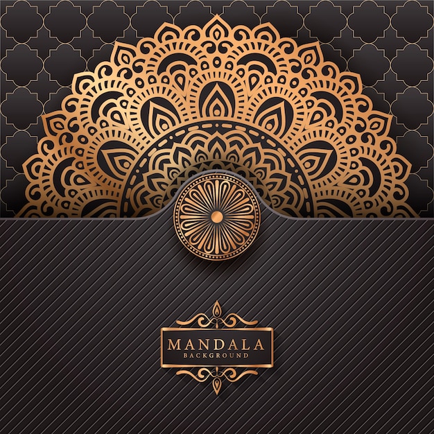 Luxury mandala background with golden arabesque pattern