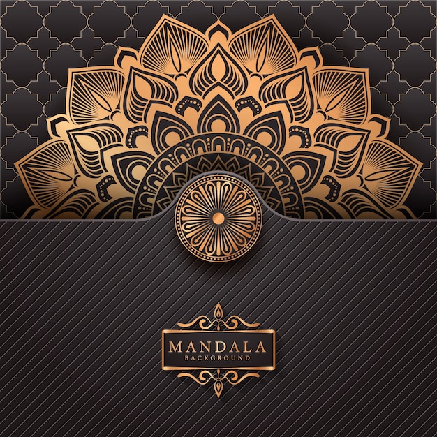 Luxury mandala background with golden arabesque pattern