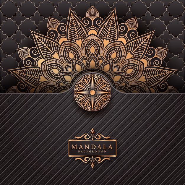 Luxury mandala background with golden arabesque pattern