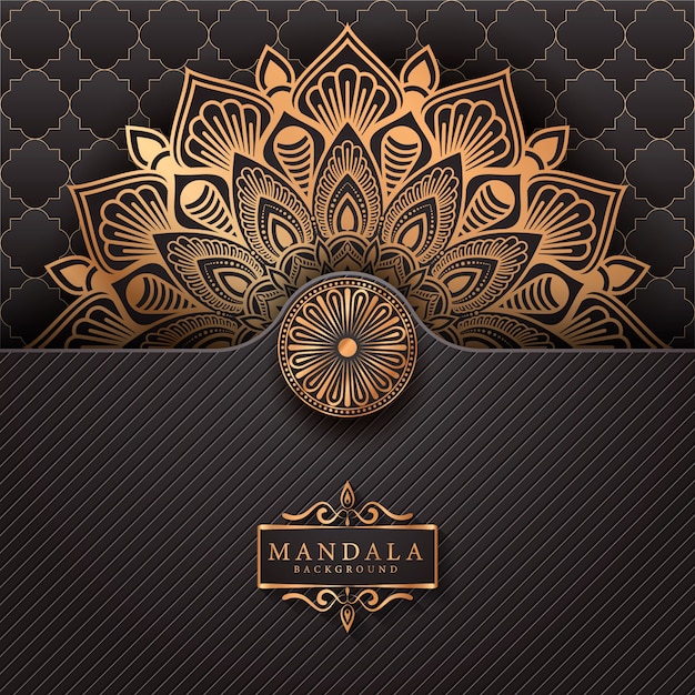 Luxury mandala background with golden arabesque pattern