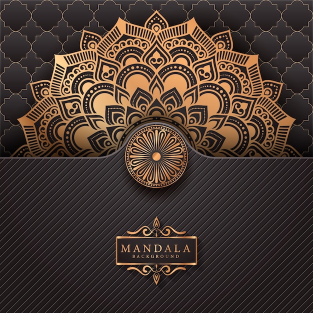 Luxury mandala background with golden arabesque pattern