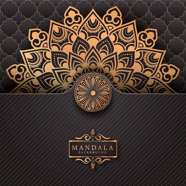 Luxury mandala background with golden arabesque pattern