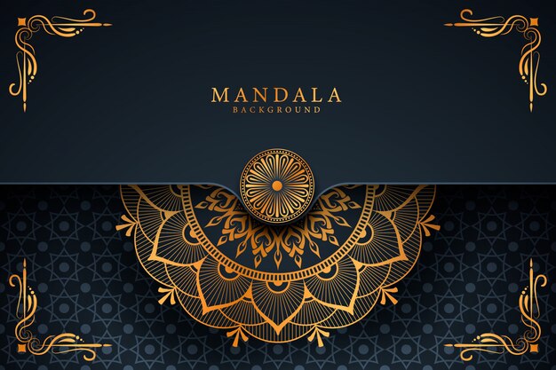 Luxury mandala background with golden arabesque pattern